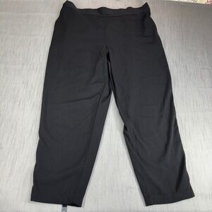 Max Studio Womens 3X Black Pull On Cropped Tapered Pants Elastic Back Plus Size